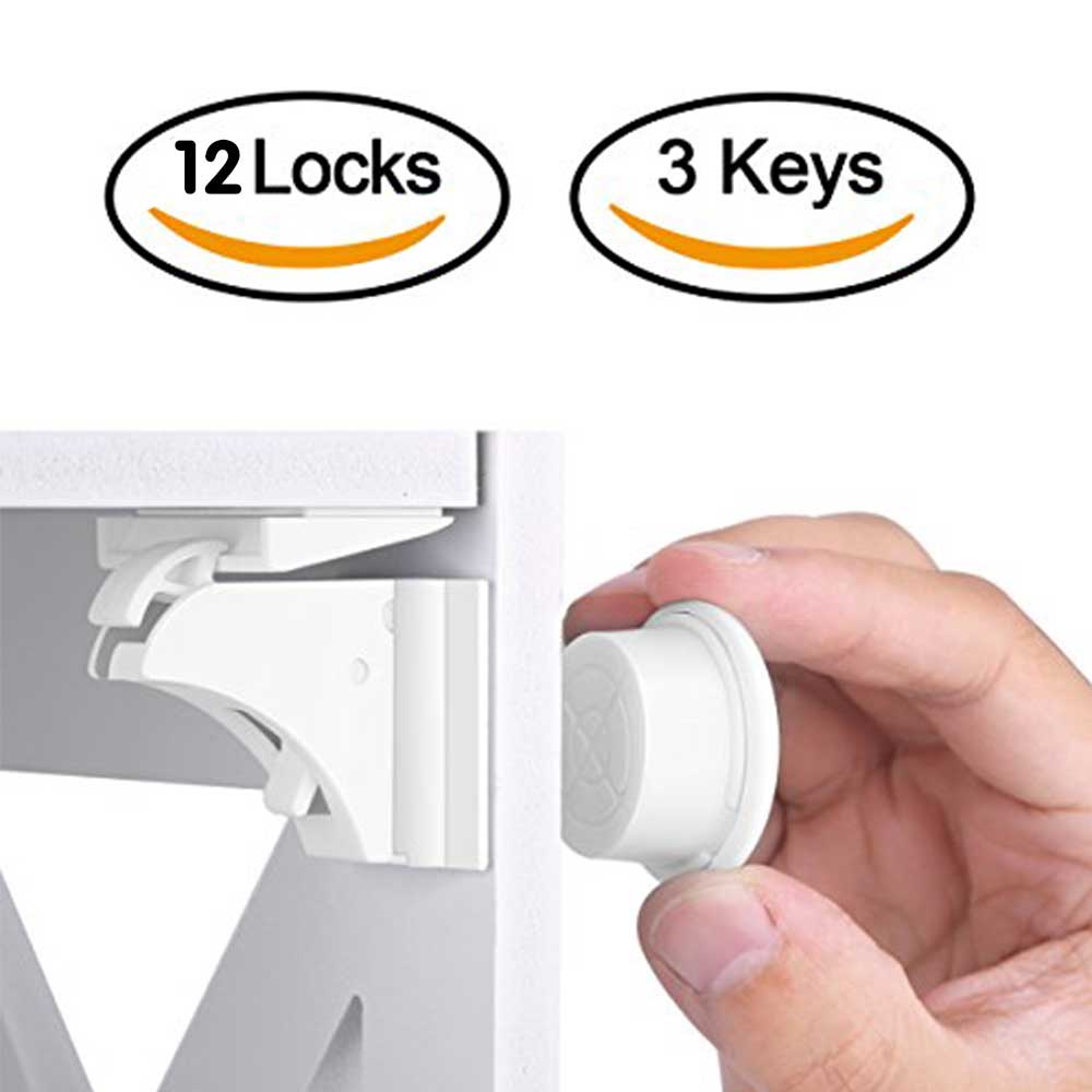 Childproof lock, Toddler safety latch, Baby cabinet lock, Infant drawer lock, Babyproofing latch