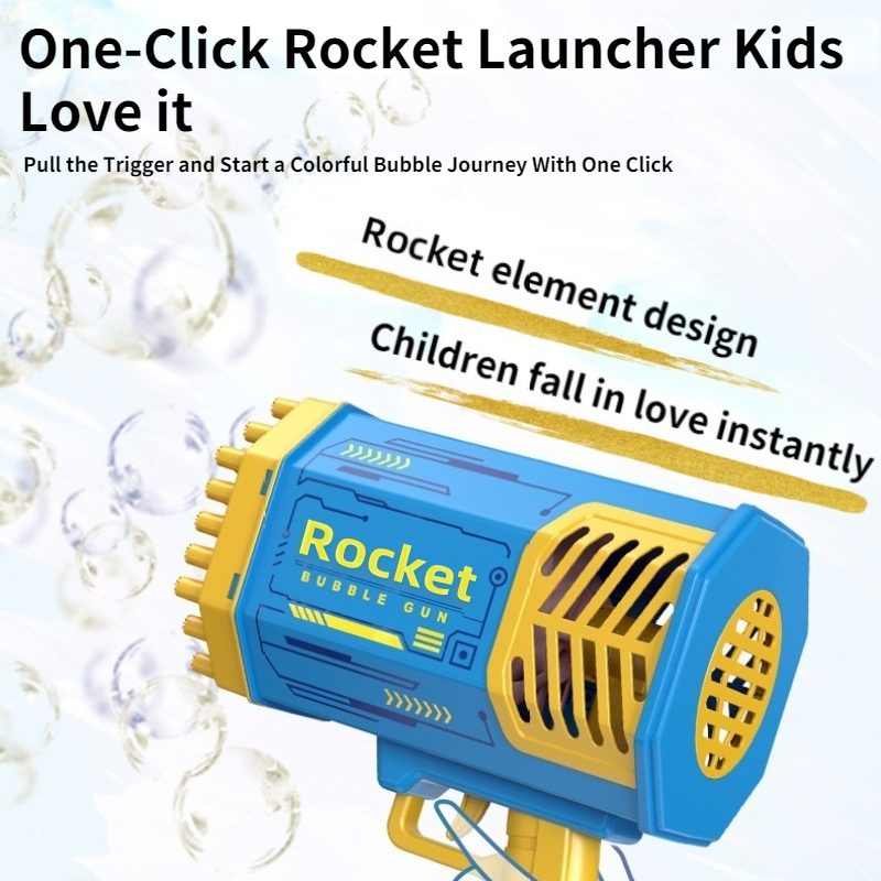 Bubble rocket launcher, Bubble blaster toy, Bubble shooter rocket, Rocket-shaped bubble gun, Bubble rocket blower, Bubble rocket blaster, Rocket-themed bubble toy